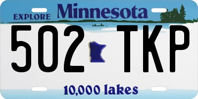MN license plate 502TKP