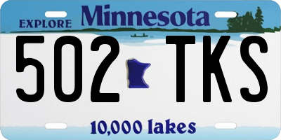 MN license plate 502TKS