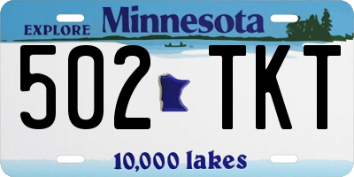 MN license plate 502TKT