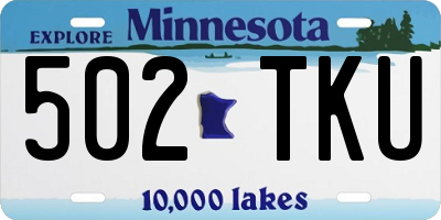 MN license plate 502TKU