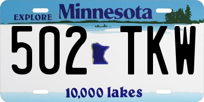 MN license plate 502TKW