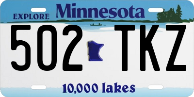 MN license plate 502TKZ