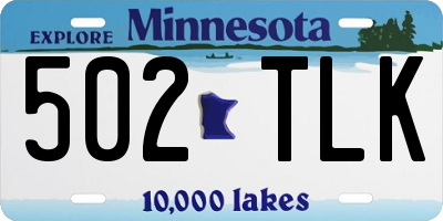 MN license plate 502TLK