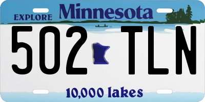 MN license plate 502TLN