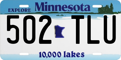 MN license plate 502TLU