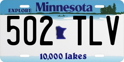 MN license plate 502TLV