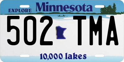 MN license plate 502TMA