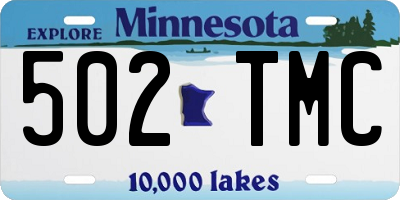 MN license plate 502TMC