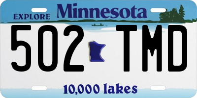 MN license plate 502TMD