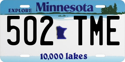 MN license plate 502TME