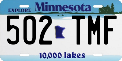 MN license plate 502TMF