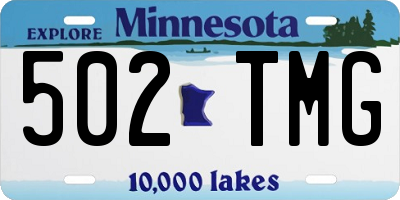 MN license plate 502TMG