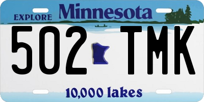 MN license plate 502TMK