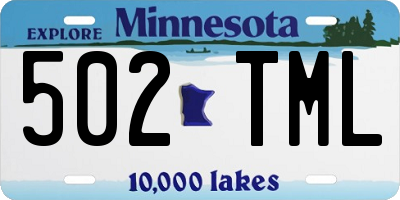 MN license plate 502TML