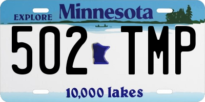 MN license plate 502TMP