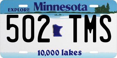 MN license plate 502TMS
