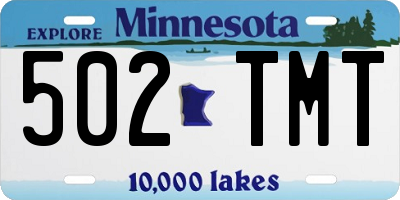 MN license plate 502TMT