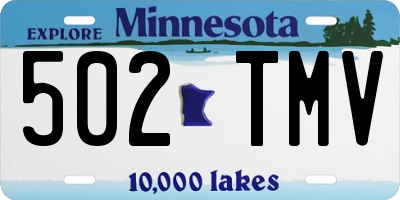 MN license plate 502TMV