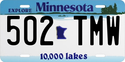 MN license plate 502TMW