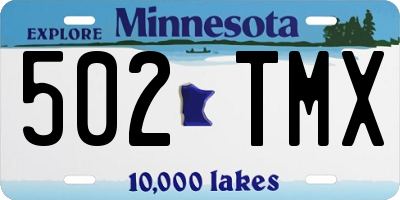 MN license plate 502TMX