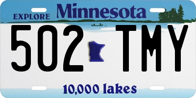 MN license plate 502TMY