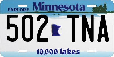 MN license plate 502TNA
