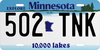 MN license plate 502TNK
