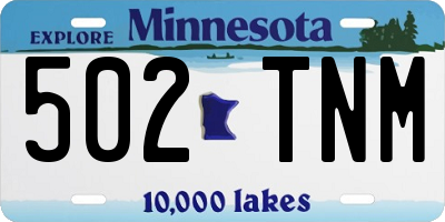 MN license plate 502TNM