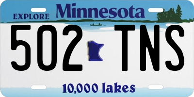 MN license plate 502TNS