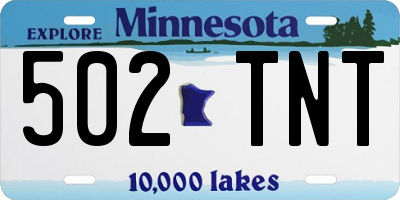 MN license plate 502TNT