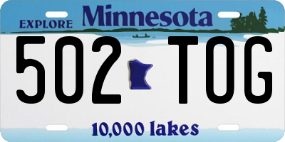 MN license plate 502TOG