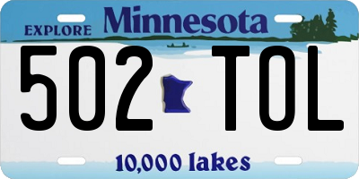 MN license plate 502TOL