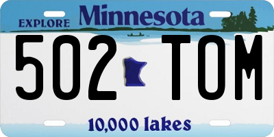 MN license plate 502TOM