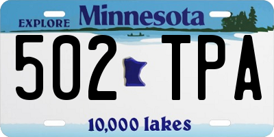 MN license plate 502TPA