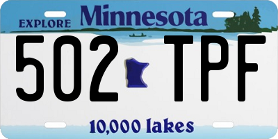 MN license plate 502TPF