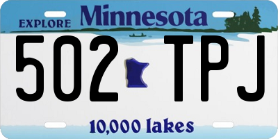 MN license plate 502TPJ