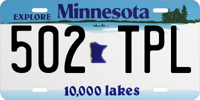 MN license plate 502TPL