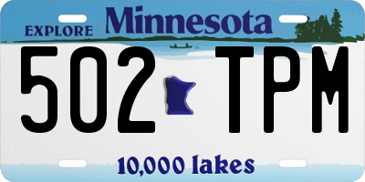 MN license plate 502TPM