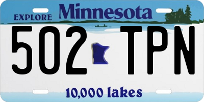 MN license plate 502TPN