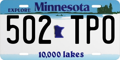 MN license plate 502TPO