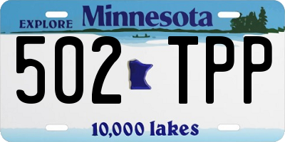 MN license plate 502TPP