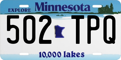 MN license plate 502TPQ