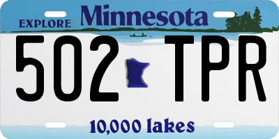 MN license plate 502TPR