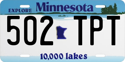 MN license plate 502TPT