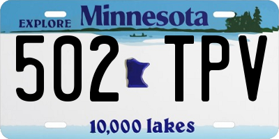 MN license plate 502TPV