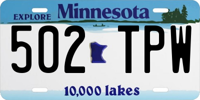 MN license plate 502TPW