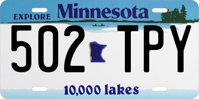 MN license plate 502TPY