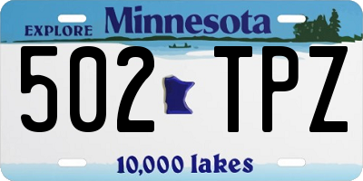 MN license plate 502TPZ
