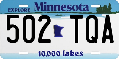 MN license plate 502TQA
