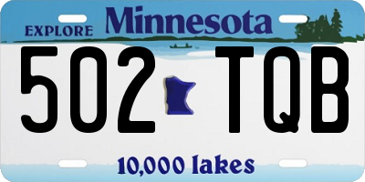 MN license plate 502TQB